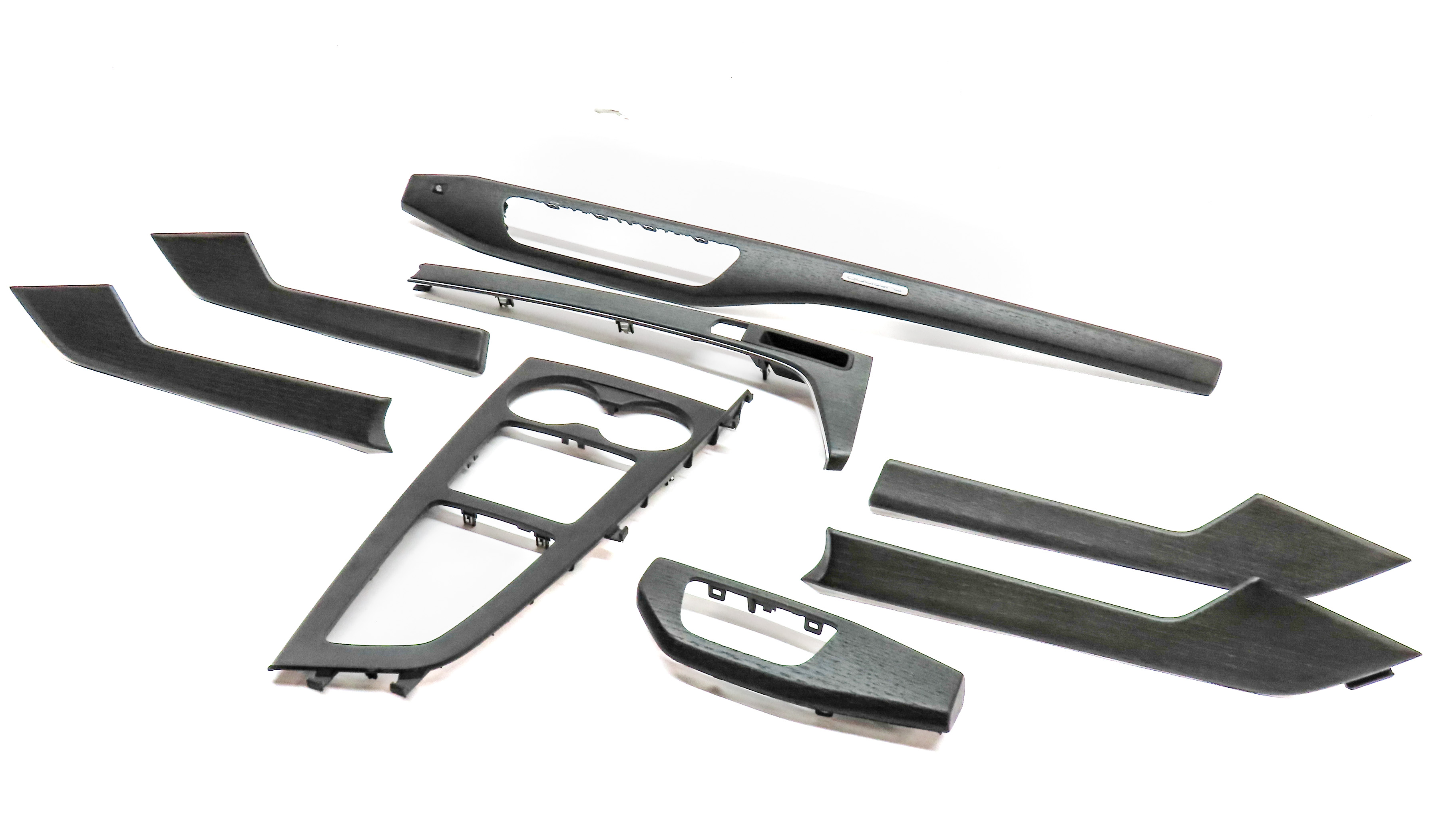 2017 AUDI A4 (B9 8W) DASH DOOR CONSOLE INTERIOR TRIM PANEL SET-8 (Gray Oak Wood) — exact item pictured